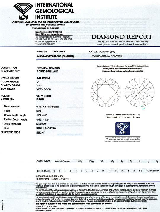 Foto 9 - Diamant 1,00 Brillant IGI Expertise River D VS1 Diamond, D5936
