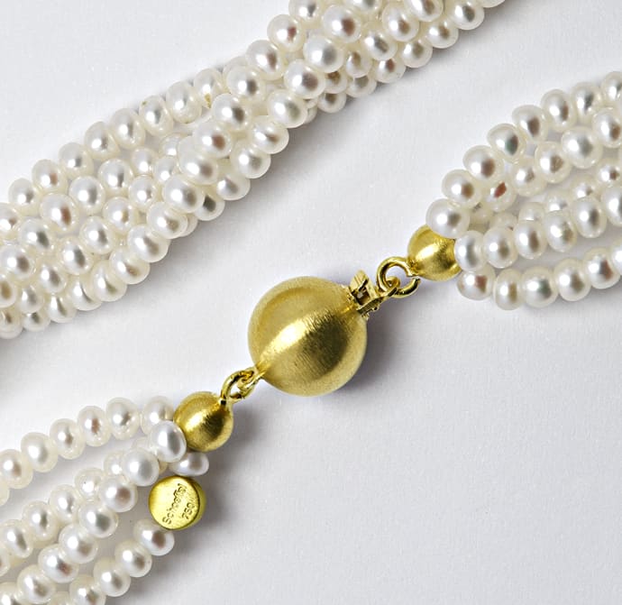 Foto 1 - Schöffel Perlenkette 5reihig Gold-Verschluss, Q3459