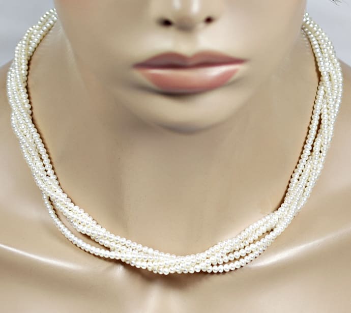 Foto 3 - Schöffel Perlenkette 5reihig Gold-Verschluss, Q3459