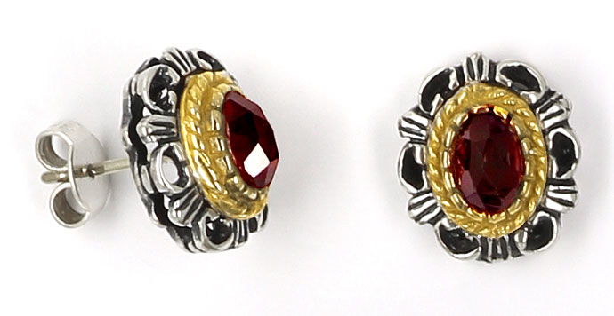 Foto 4 - Schmuck Set aus Granat Collier, Ring, Ohrringen und Uhr, R8656