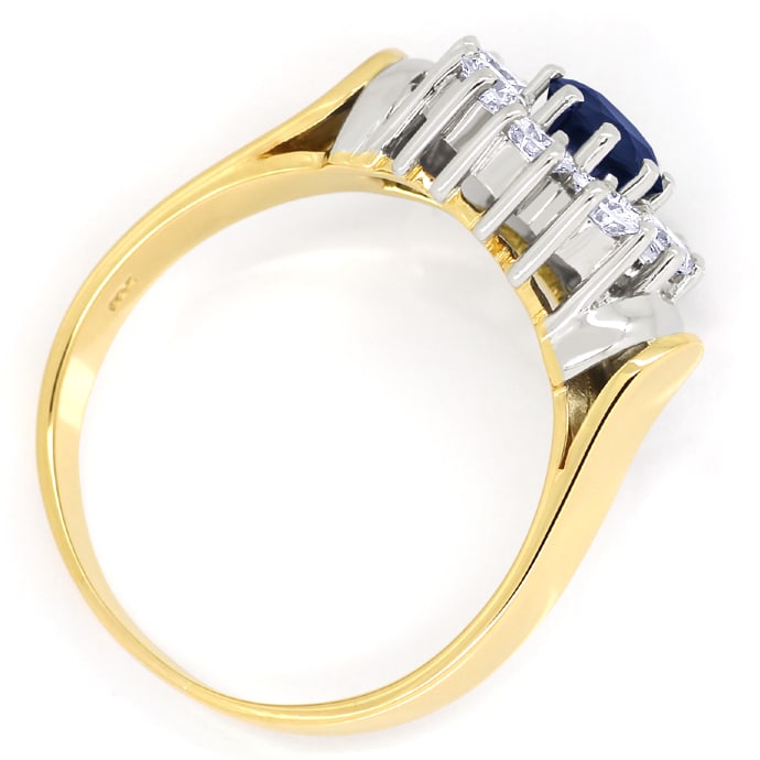 Foto 3 - Diamantring mit blauem Safir und Brillanten in 18K Gold, S1409