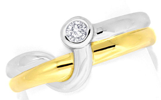 Foto 2 - Brillant-Diamant-Ring Top Design 14K Bicolor 0,08 Carat, S3925